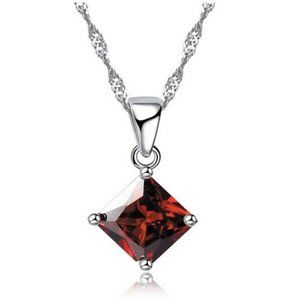 ❤️ Hot Women Square Necklace 925 Sterling Silver Set Drop Set Gift